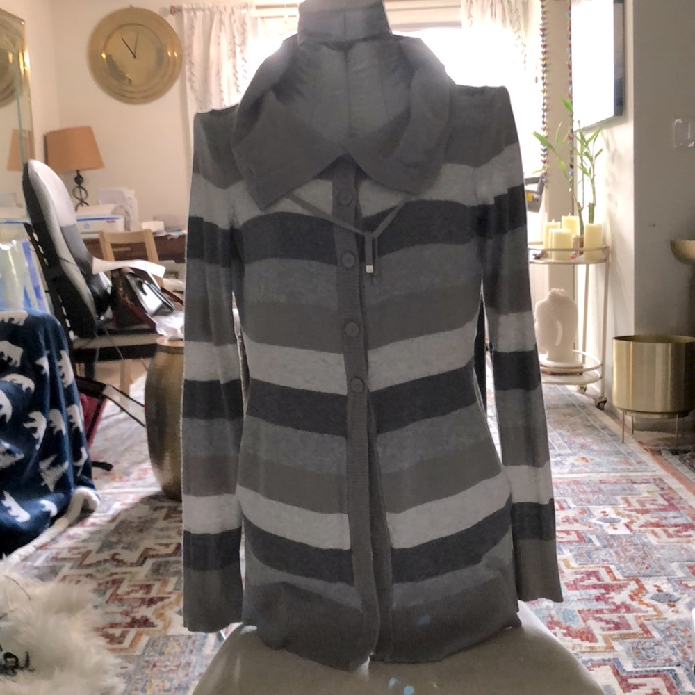 Armani Exchange grey striped cardigan